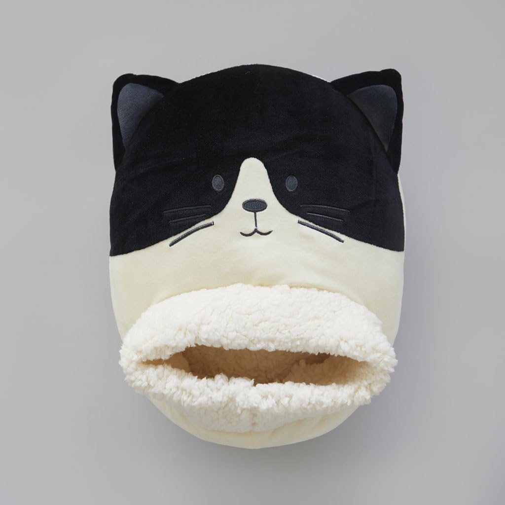 Balvi Scaldapiedi Kitty Frac Colore Nero e Bianco Un Gatto Che Ti Tiene al calduccio Poliestere 20x33