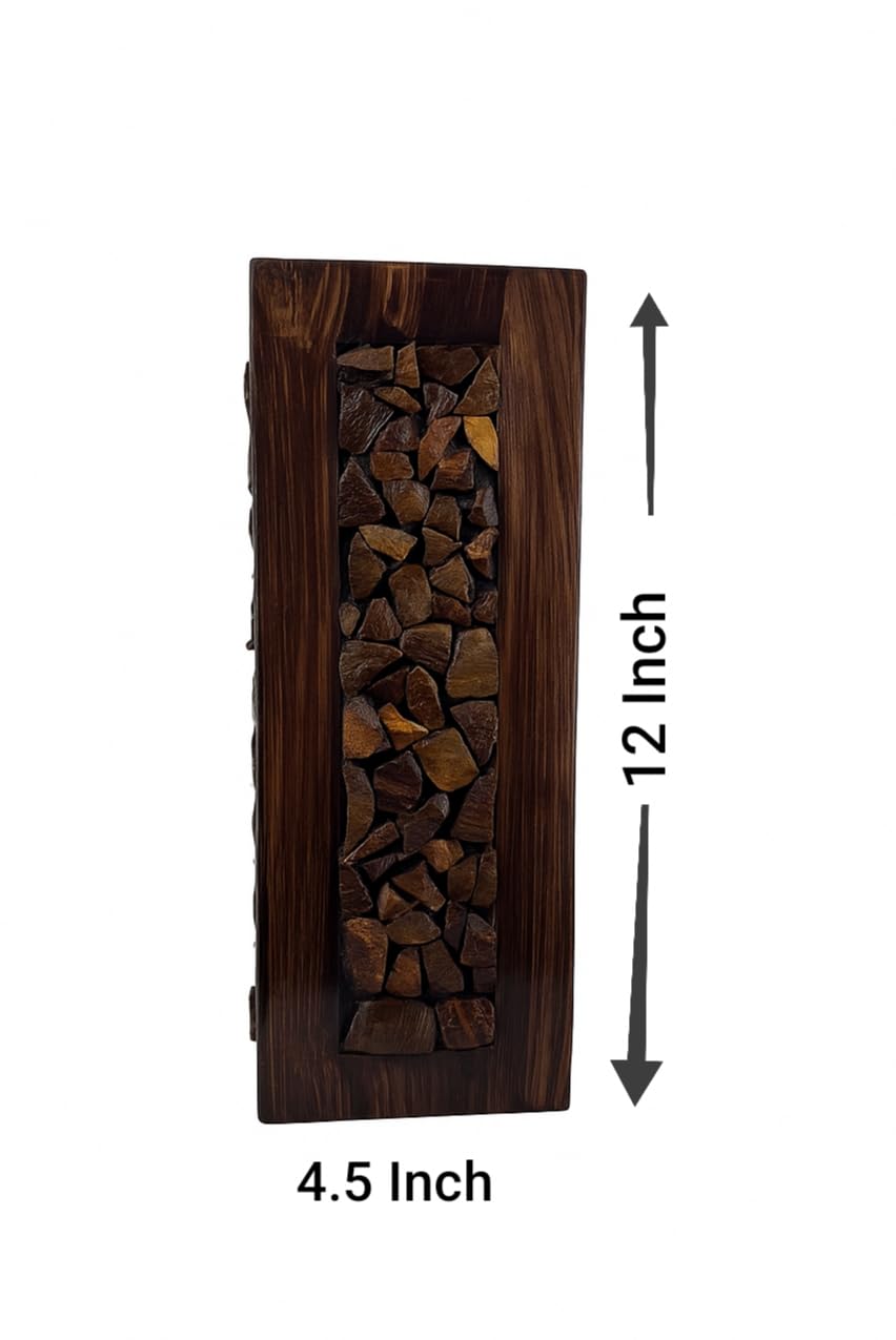 Rustic Wooden Floor Vase - Stone Design -4 Rustic Wooden Floor Vase - Stone Design -4