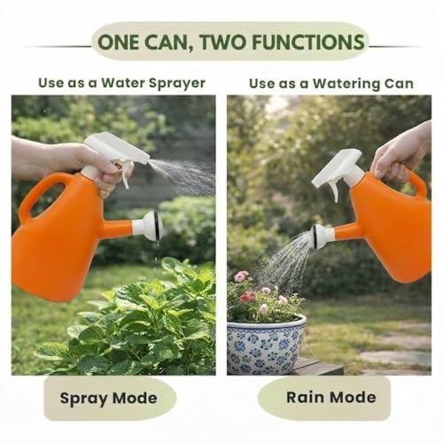 Image of Urban Upvan Watering and Spray Dual-Use Watering Can 1L | Garden Watering Sprayer Bottle with Adjustable Nozzle | Indoor Outdoor Plant Watering Tool for Home, Balcony & Garden (Orange)