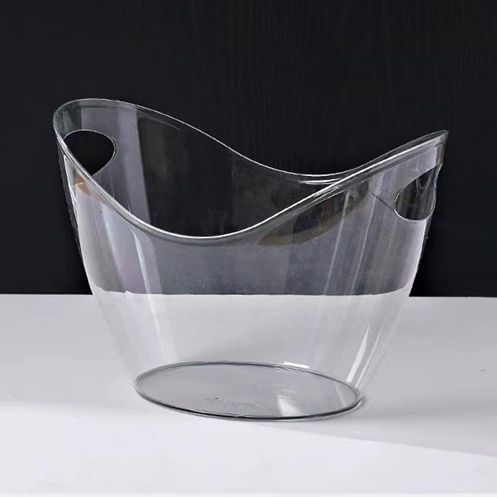 Seau à glace transparent de 3,5 L pour champagne et bière - Seau de conservation de glace pour fêtes, événements et bars à domicile