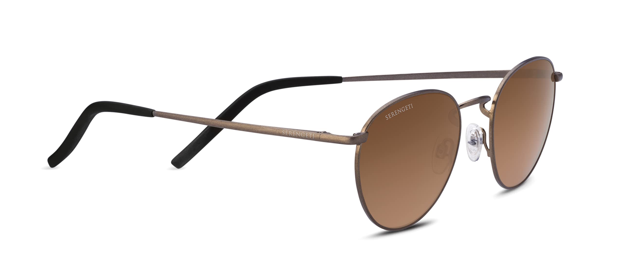 Serengeti 8928 Hamel Round Sunglasses Brushed Bronze - Mineral Polarized Drivers Gold