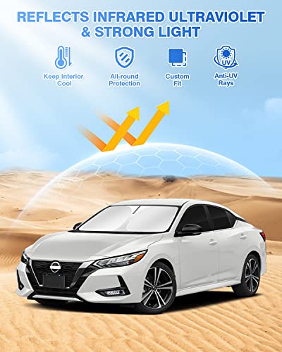 Image of Canvcle Sunshade for 2020-2025 2026 Nissan Sentra Windshield Sun Shade Side Rear Window Shade Cover Sun Visor Shield Privacy Protection Keep Vehicle Cool Black 6PCS