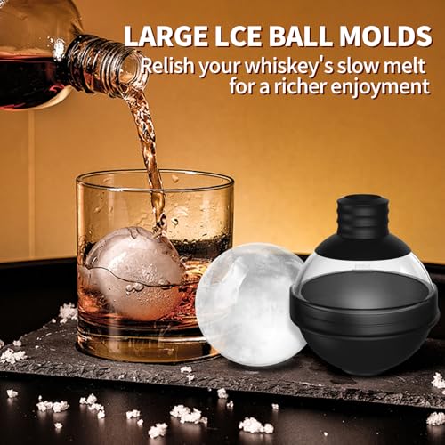 Molde de silicona para bolas de hielo 2.4 pulg, set 4 piezas miniatura 5