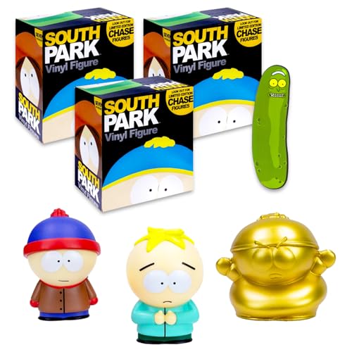 Paramount South Park Mystery Blind Box Set - 3 Pack Mystery Figures Bundle with Mini Figures Featuring Cartman Kenny Kyle Stan More Plus Bookmark | South Park Party Favors Supplies