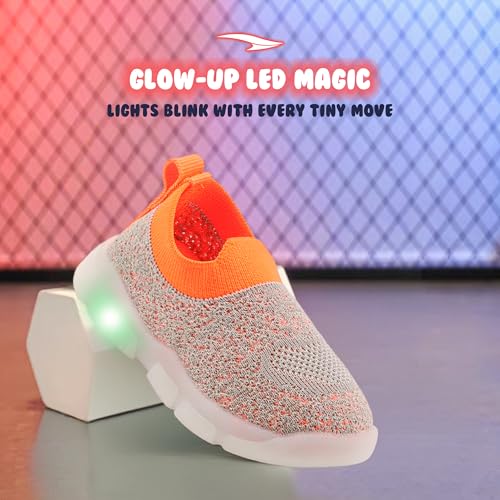 Image of ASIAN Sparkle-01 Kids LED Shoes for Boys & Girls with Soft Knit Material | Lightweight and Easy Slip-On Fit