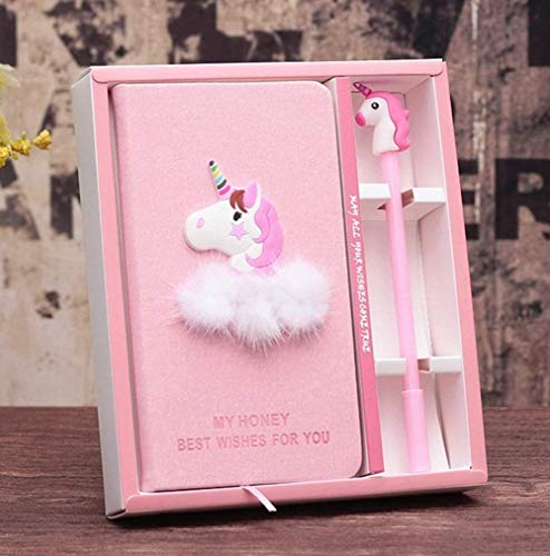XXMANX Unicorn Diary Notebook Gift Set for Girls, Gifts for Girls of All Ages: 3 4 5 6 7 8 9 10 11 12 (Pink)
