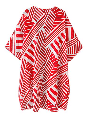 Imprimir Cardigan, Andoer Moda feminina verão listrado estampa cardigã manga curta fina casual boêmi