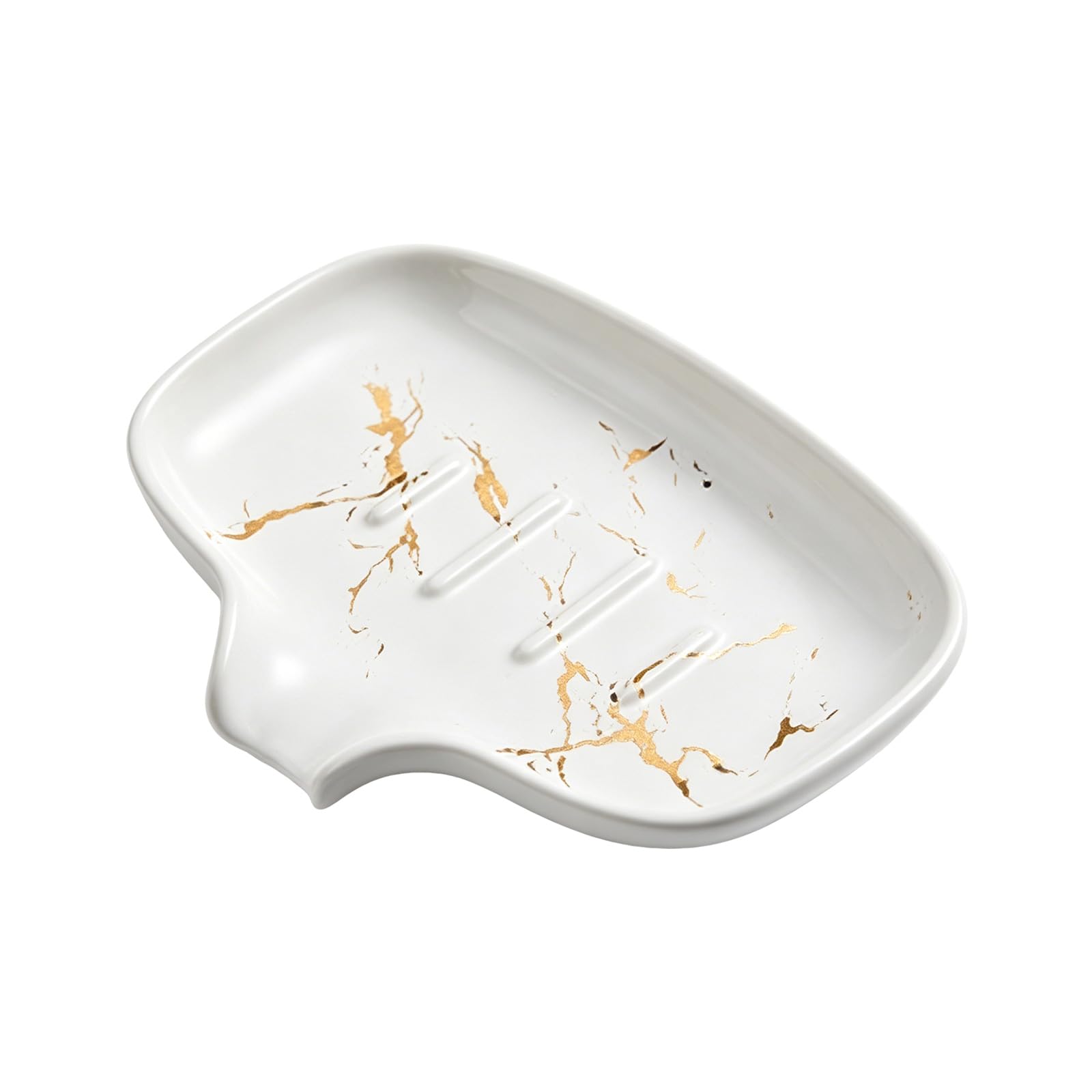 Ceramics Soap Tray with U Type Drainages Auto Draining Dishes Sponges Soaps Holder Bathroom Accessories Dishes Dispenser