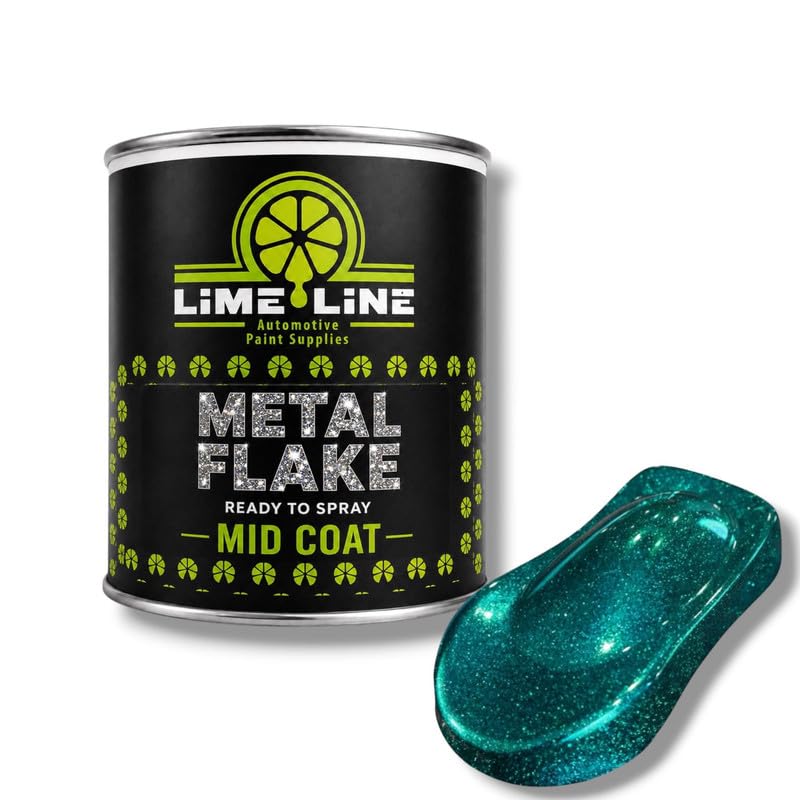 LiME LiNE Automotive Metal Flake Midcoat - No Reducer Needed (Turquoise, 1 Pint)