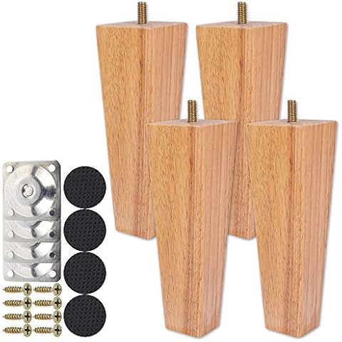 Keyohome 4PCS Wooden Sofa Legs Replacement Cover