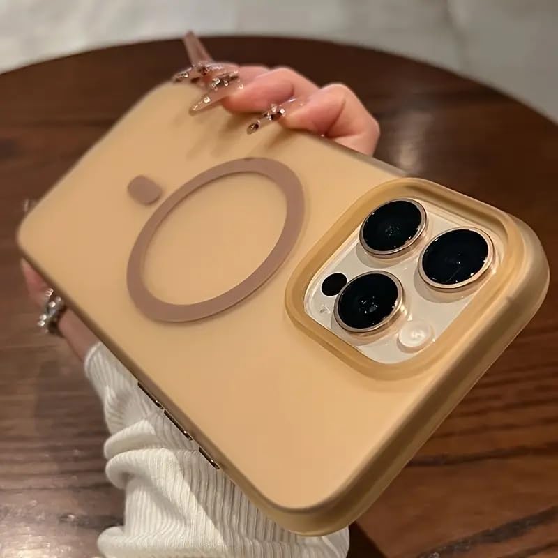 Image of COVERLY Luxurious Magnetic Frosted Mist Wireless Charging iPhone 12 Pro Hard PC Phone Case, Cool Anti-Fingerprint Semi-Transparent Shockproof Matte Paper Back Phone Protector for Apple iPhone 12 Pro