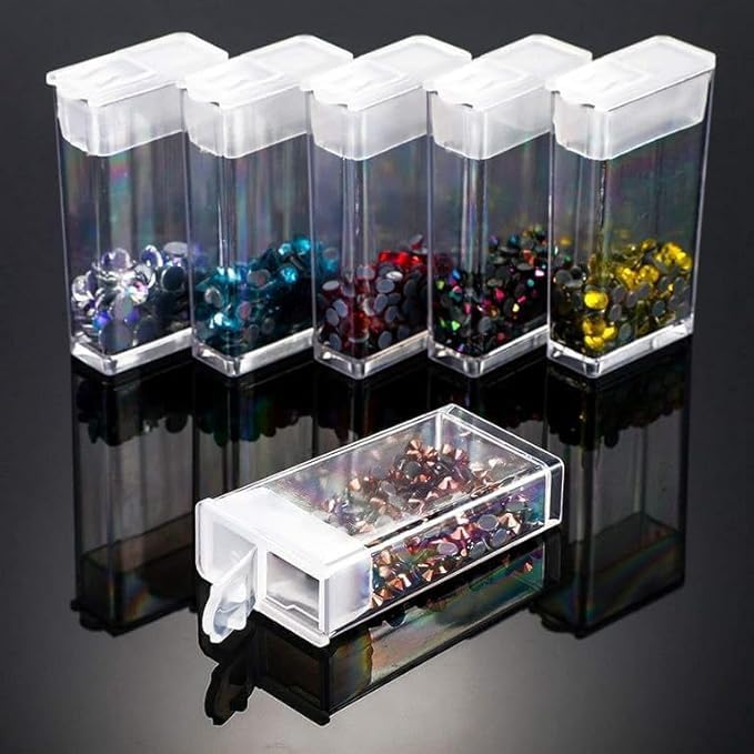 HDR MALL 64 Grids Diamond Painting Boxes, Clear Plastic Organizer Box, Embroidery Accessories Storage Container with Adjustable Dividers for Art Craft, Nail Diamonds, Bead Storage 1