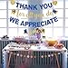 NO-DIY We Appreciate You Banner Thank You For All You Do Banner, Glitter Employee Appreciation Decorations, Gold Blue We Appreciate You Decorations for Staff Nurse Doctor Teacher Appreciation Party