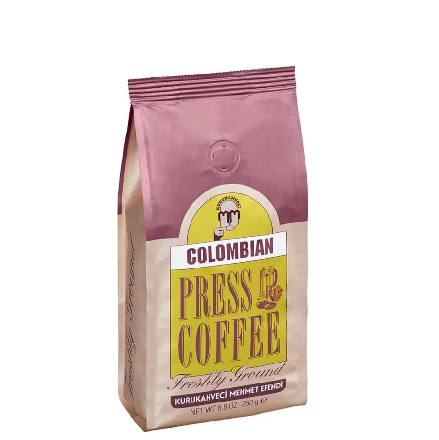 KURUKAHVECI MEHMET EFENDIColombian Press Coffee Freshly Ground Balanced Aroma and Acidity 8.8 OZ