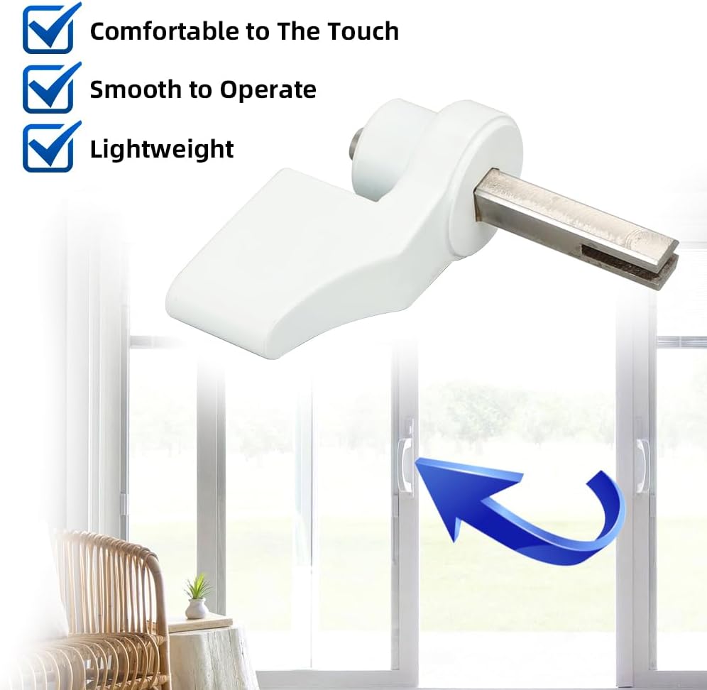 AUTOVIC Sliding Door Thumb Turn Door for Pella Interior Handles Lock Knob Black (White)