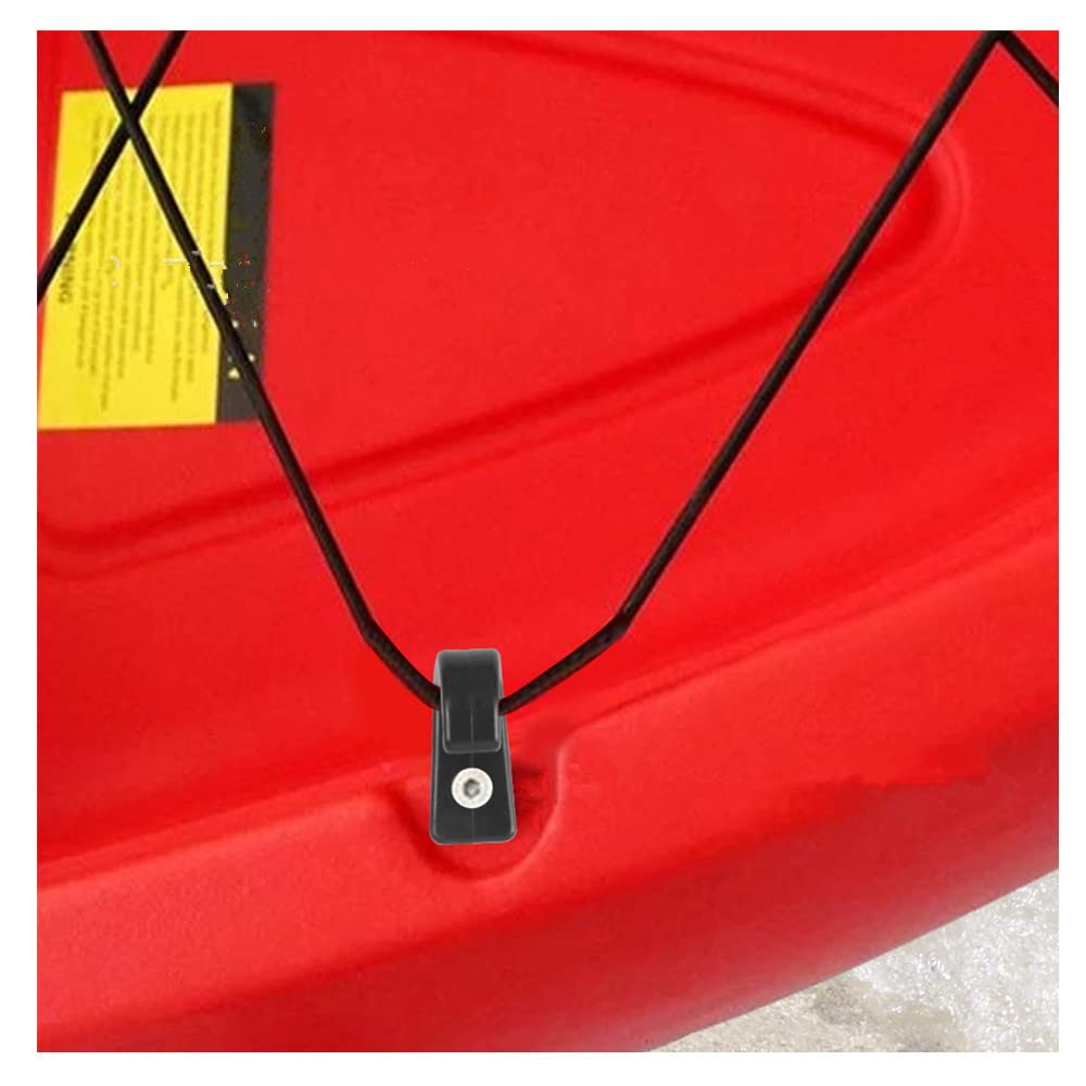 Ganci di Ancoraggio,30 Pcs J Forma Nylon Nero Ancoraggio Ganci,Multi Purpose Durevole Ad Alta Resistenza Clip Nylon Nero Gancio di Ancoraggio per Barca Canoa Bungee