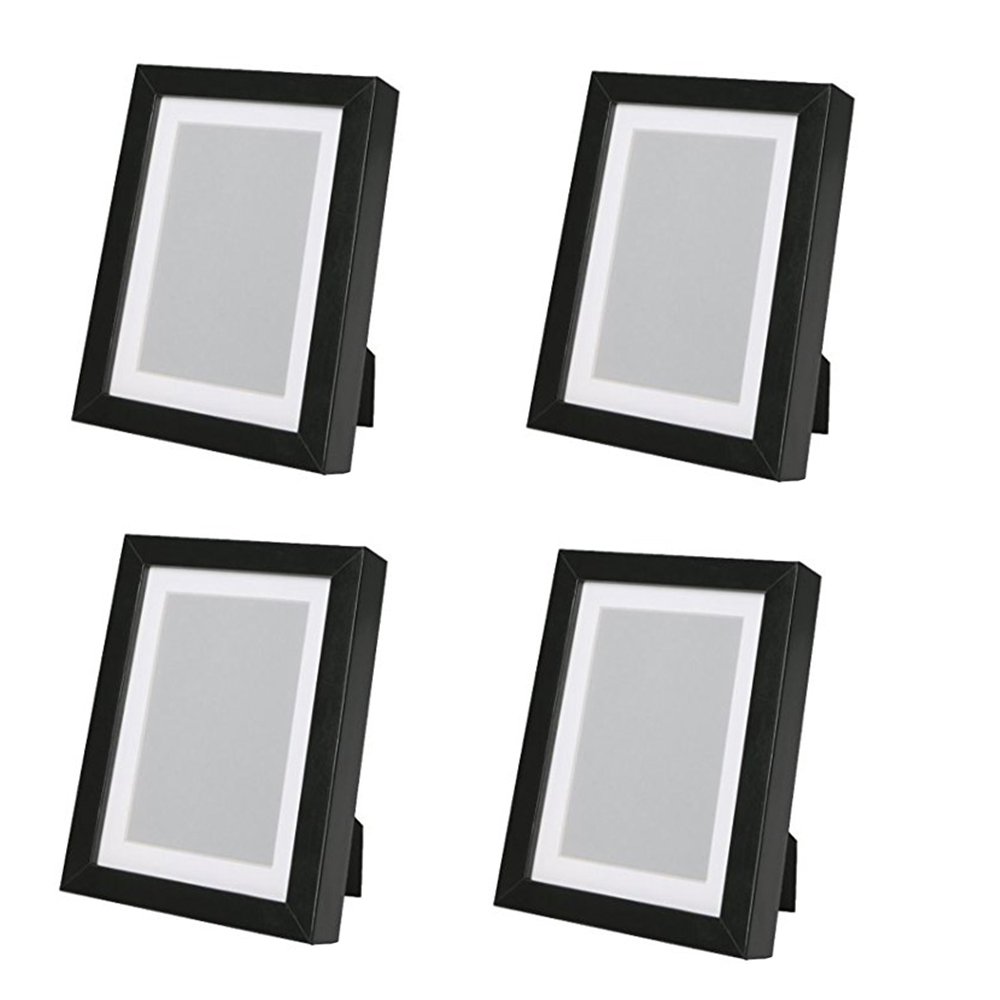 IKEA Ribba 5x7 Picture Frame, Frame: Fiberboard, Foil, Front Protection: Polystyrene, Polyethylene, Mat: Paper, Black, Picture (Without mat) : 5x7, Frame: 6x7