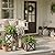 Autumn Alley Farmhouse Front Porch Planters Set of 2 Stand with Galvanized Corrugated Metal Planters for Outdoors/Indoors - Rustic Wood Square Planters Box on Legs – Charming Farmhouse Décor, Brown