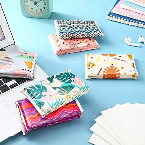 24 Packs Travel Size Tissue Pocket Tissues Slim Pack Facial Tissues 3 Ply Tissues Wallet Size Pocket Tissues Packs For Travel Wedding Party Favors, 6 Styles (Geometry) #TOP3