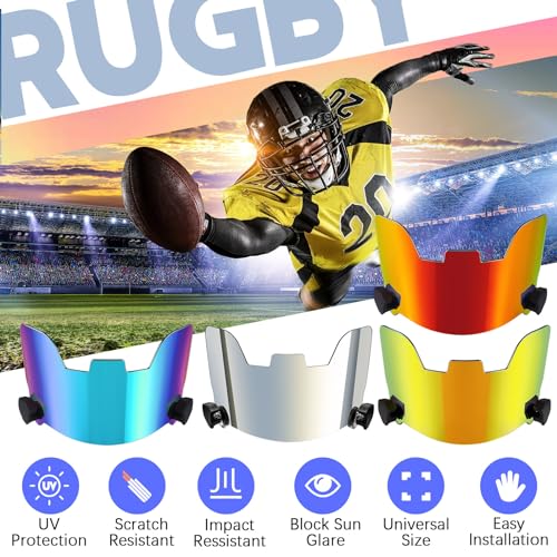 Image of Xuhal 1 /2 /4 Pack Football Visor for Youth Adult Football Helmet Visor Lacrosse Helmet Eye Shield Eye Protection for Sport