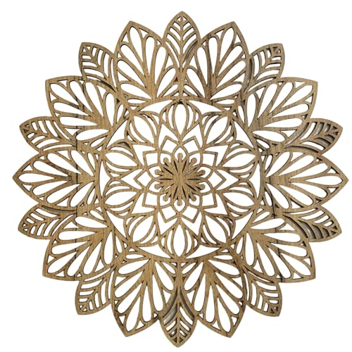 SENTOP HDF0255 - Cuadro tallado en la pared de madera para interior (roble dorado, 40 cm)