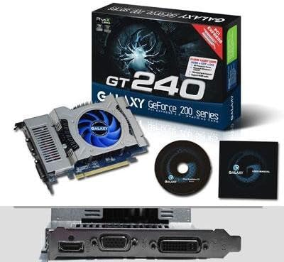 Galaxy GeForce GT 240 512 MB GDDR3 PCI Express 2.0 DVI/HDMI/VGA Graphics Card, 24GFF8HX2PUU