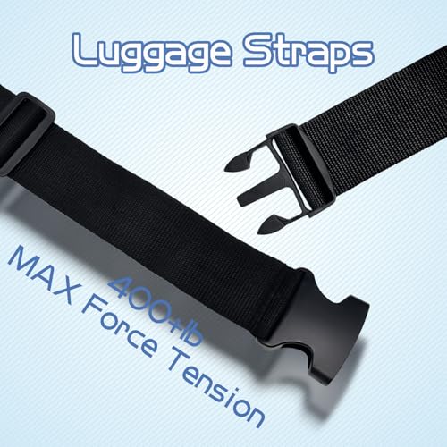 Image of 4PCS Luggage Straps for Suitcases TSA Approved Suitcase Strap Travel Belt for Luggage Black and Grey YY003