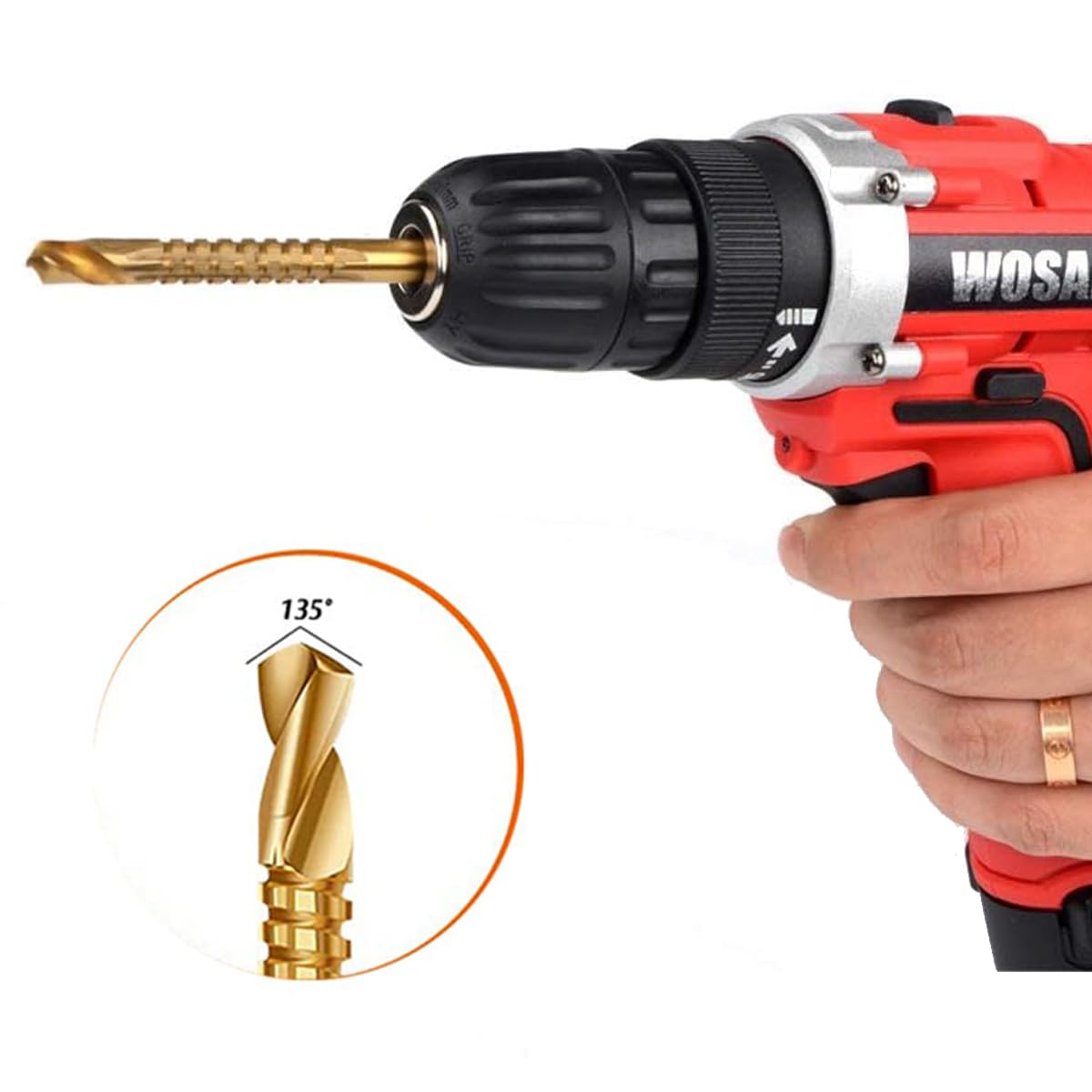 Treki 6pcs Broca de Sierra en Espiral HSS de Acero de Alta Velocidad 3-8 mm y Sierra Bit Set Titanio Recubierto Herramientas de Carpintería para Madera y Metal