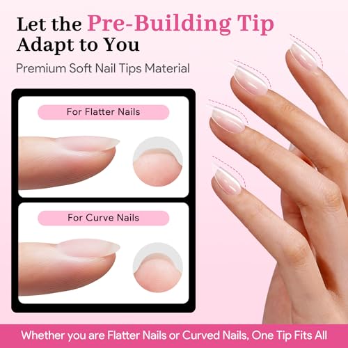 Image of Short Almond Pre-Building Nail Tips, 15 Sizes 240 PCS