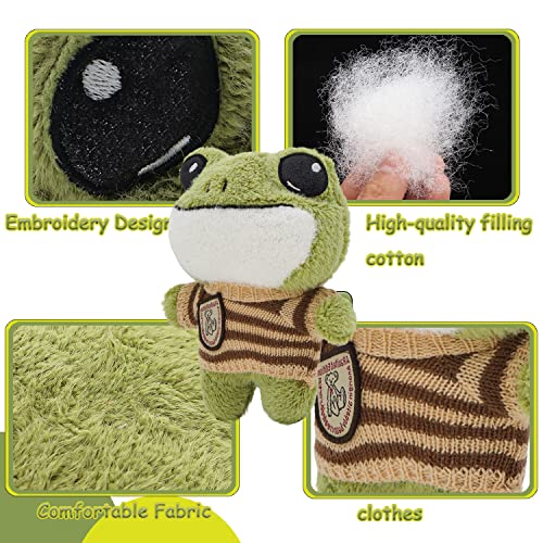 Yonclap 8.6 Inch Frog Plush, Frog Stuffed Animal Toy, Adorkable Frog Soft Hugglable Plushie Doll With Backpack Birthday, Gifts For Boys And Girls (C-Frog Plush) #TOP5