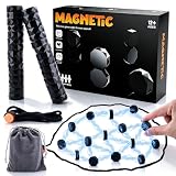 Juego de ajedrez magnético educativo con 30 piedras magnéticas, juego de mesa de ajedrez, juego educativo, juguete para la familia, camping, pizarra de piedra magnética portátil