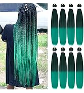 Pre stretched Braiding Hair Long 30 Inch 8 Packs Ombre Braiding Hair Hot Water Setting Synthetic ...