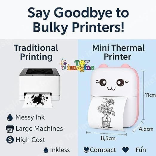 Ultimate | Printer Mini Pocket Bluetooth Printer for Kids & Adults, Inkless Sticker printing, Portable & Rechargeable, Wireless Connection, Compact, Lightweight and Cute Design 2026 - view 3