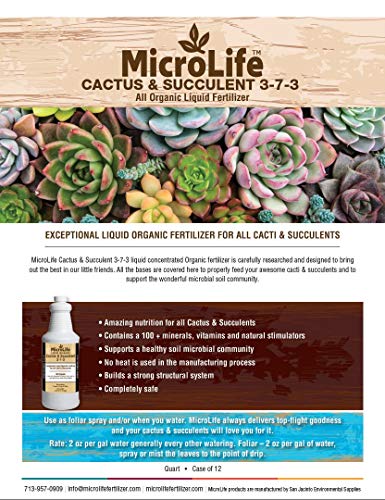 MicroLife Cactus & Succulent Fertilizante Líquido Orgánico 1 Qt miniatura 2