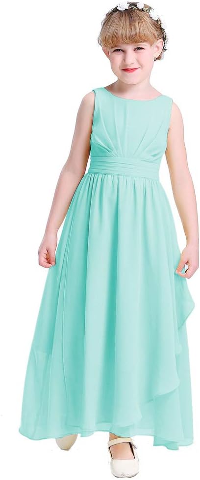 Flower Girls Dress Wedding Chiffon Junior Bridesmaid Princess Birthday Party Prom Ball Gown
