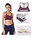 QUEENIEKE Women's Light Support Double-T Back Wirefree Pad Yoga Sports Bra Size M Color Fuchsia