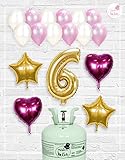 Bombona de Helio Mrhelio+Globos cumpleaños Niña números (Cumple niña 6 años)