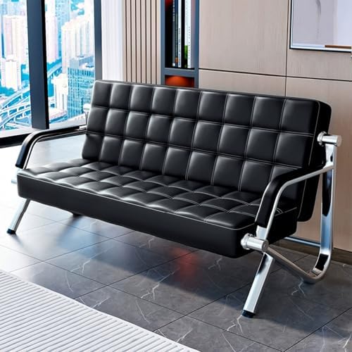 Stylish PU Reception Chairs, Waiting Room Bench with Arms, Modern Pull Point Design for Clinics, Airports, Hospitals, Barber Shops, and Offices (Brown, 180cm/73in)