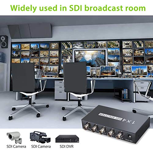 LiNKFOR 1X4 SDI Splitter con Alimentatore Supports...