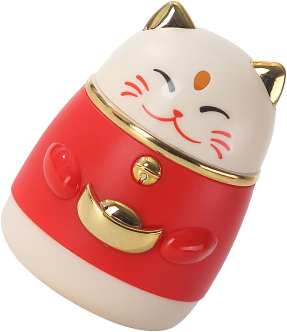 Plastic Lucky Cat Toothpick Holder Dispenser Gold Cat-shaped Toothpick Box for Kitchen Table Portable Funny Home