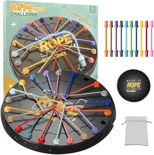 Image of Chain Triangle Chess Board Games for Kids Adults Family Fun Night Chess Set Triangle Rubber Band Game Interactive Brain Teaser Game 2 to 4 Players (Rope Untangling Puzzle Game)