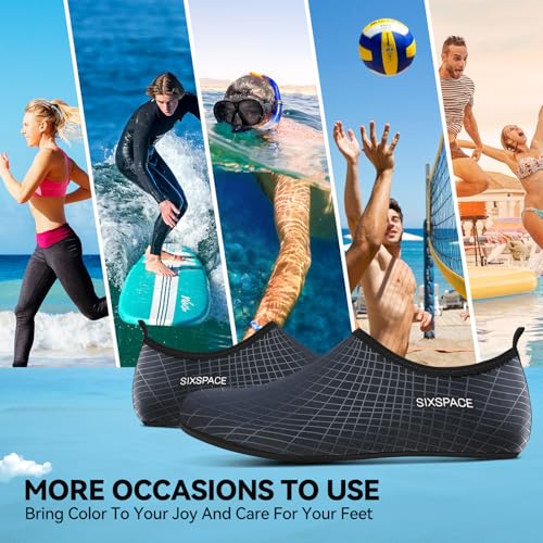 Image of Sixspace Water Shoes for Women Men Aqua Socks Swim Shower Beach Barefoot Pool Quick-Dry Non Slip Lake Surf
