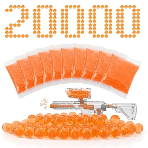 Lot de 20 000 perles orange, 7 à 8 mm, perles d'eau, perles d'eau pour plantes, perles d'eau, pour vases, plantes et décoration, perles en gel pour fleurs