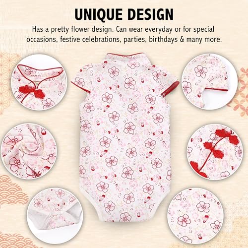 FANCYKIDS Baby Girls Newborn Infant Cheongsam Chinese New Years Outfit Romper Top Clothes Qipao Bodysuit4