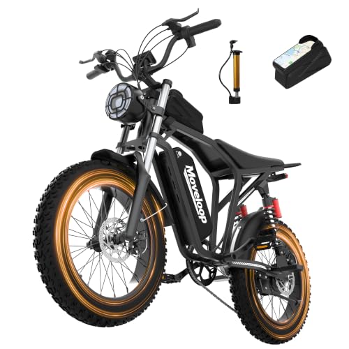 Electric Bike for Adults, 2000W/3000W Peak Electric Bicycle, 20 Inch Fat Tire 15.6AH/20AH Battery, 7 Speed Gear, Full LED Lighting System,E-Bike