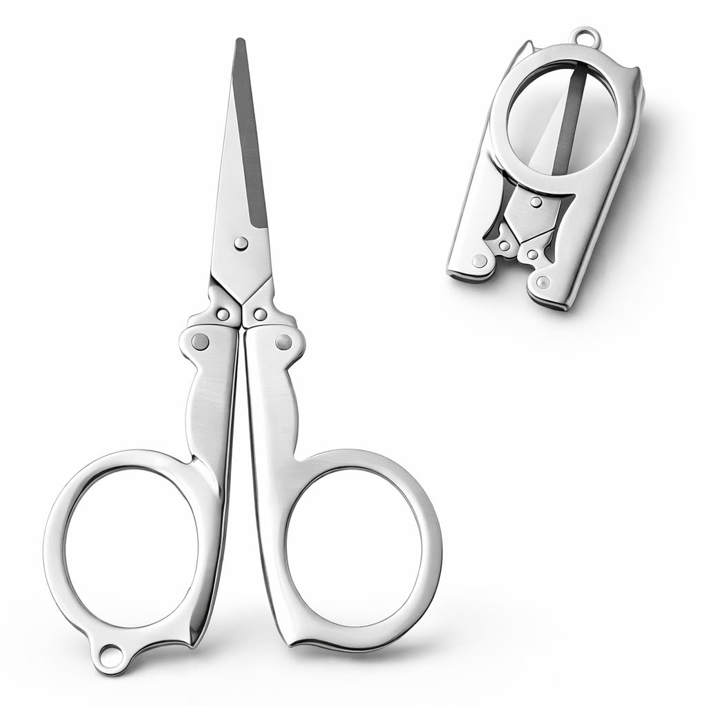 Small Folding Cutting Scissor for Travelling/Pocket Scissor|Mini folding pocket scissors/Student Scissor/Used For Craft Work General Cutting Beauty Personal Care All Purpose(Pack of 1)