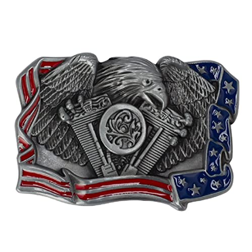 Eagle Belt Buckle for Men, American Bald Eagle Belt Buckle, Norse Viking Eagle Head Belts Buckle, Patriotic American Flag Eagle Rectangle Belt Buckles, Western Cowboy belts buckles