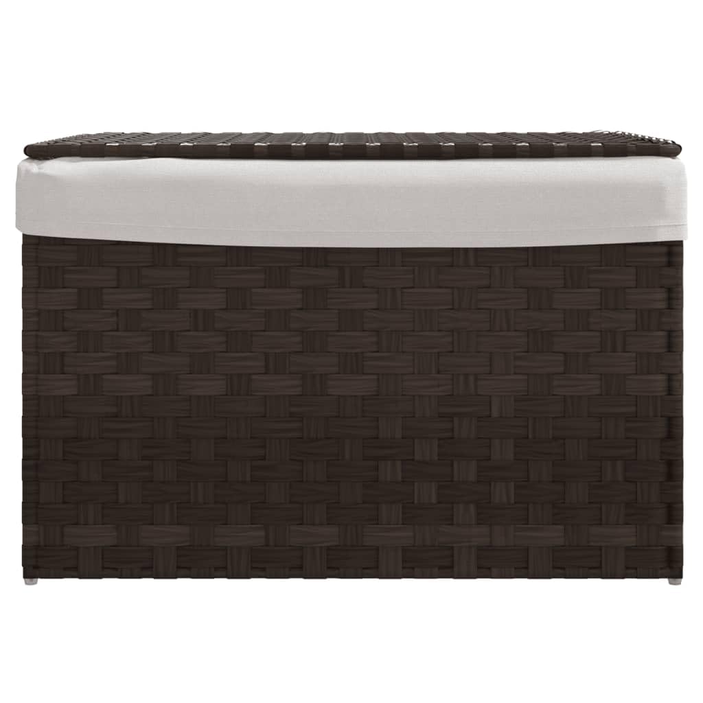 Cesto Biancheria Coperchio Marrone Scuro 55,5x35x34 Polyrattan,Casa e Giardino,Forniture domestiche,Forniture lavanderia,Cesti del bucato-372050