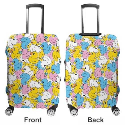 Colorful Yellow Duck Luggage Cover Travel Suitcase Cover Luggage Protector 22-24 Inch3