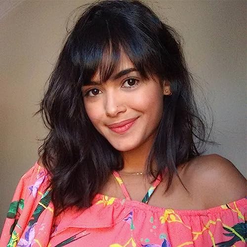 WIGNEE Natural Wavy Human Hair Wigs With Bangs Glueless Wigs Human Hair Lace Front Wigs Human Hair Body Wave Wig With Bangs Wigs For Black Women Human